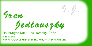 iren jedlovszky business card